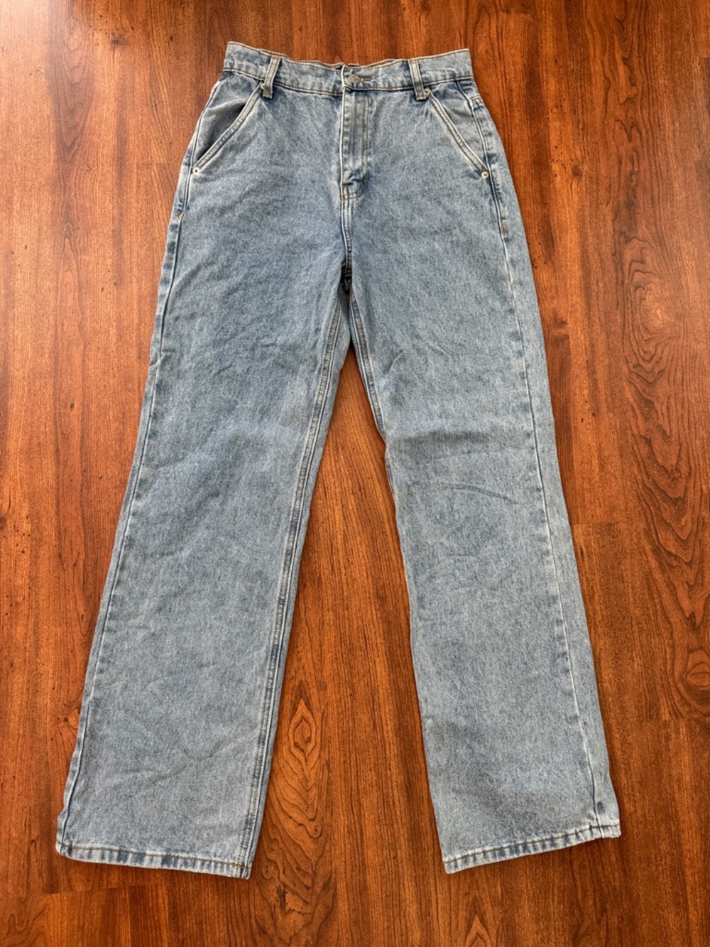 AKIRA Relaxed Wide-Leg Light Blue Jeans
